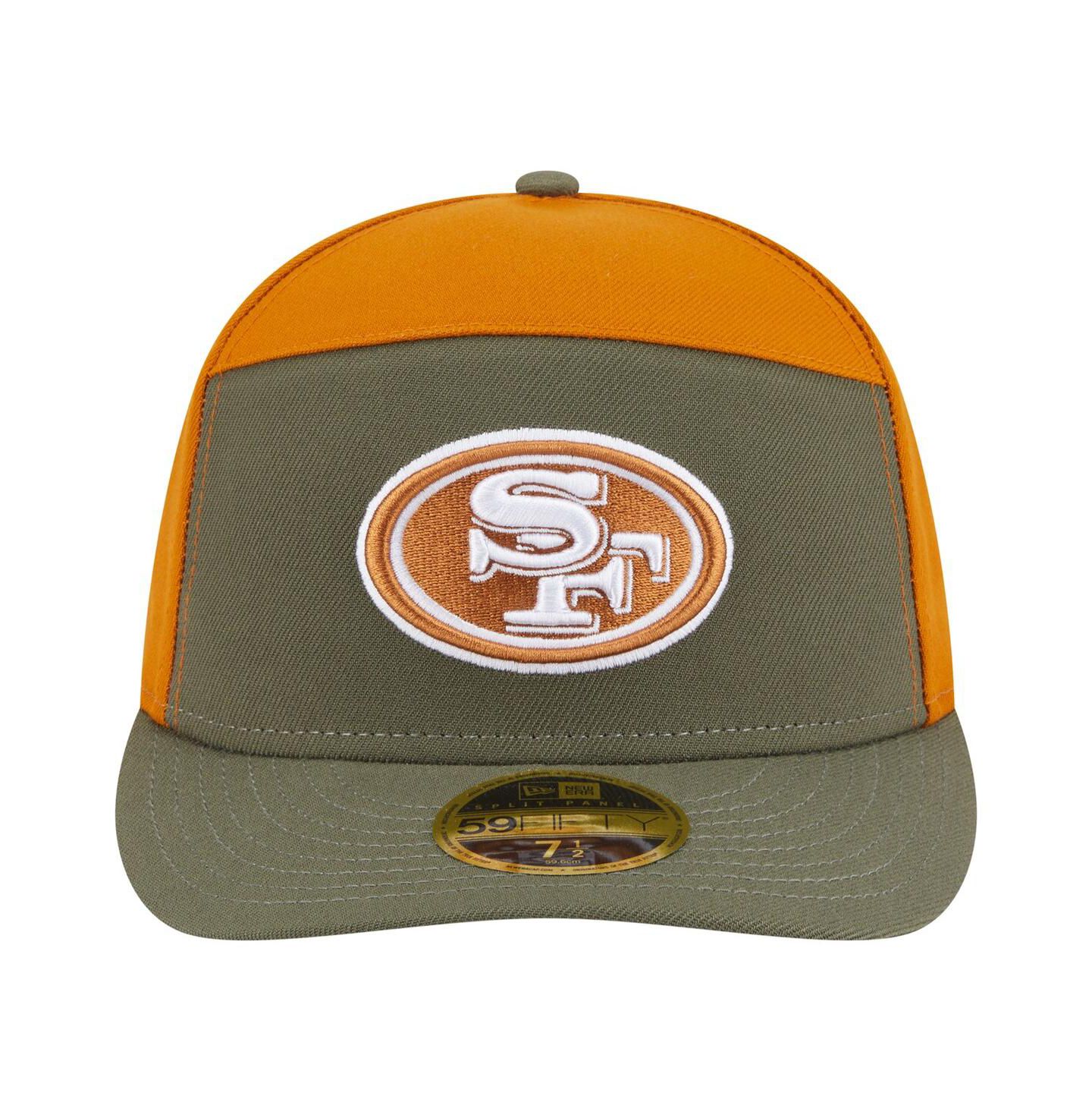 Мужские головные уборы New Era Olive/Brown San Francisco 49ers Two-Tone Color Pack Split Panel 59FIFTY Fitted Hat — фото 5