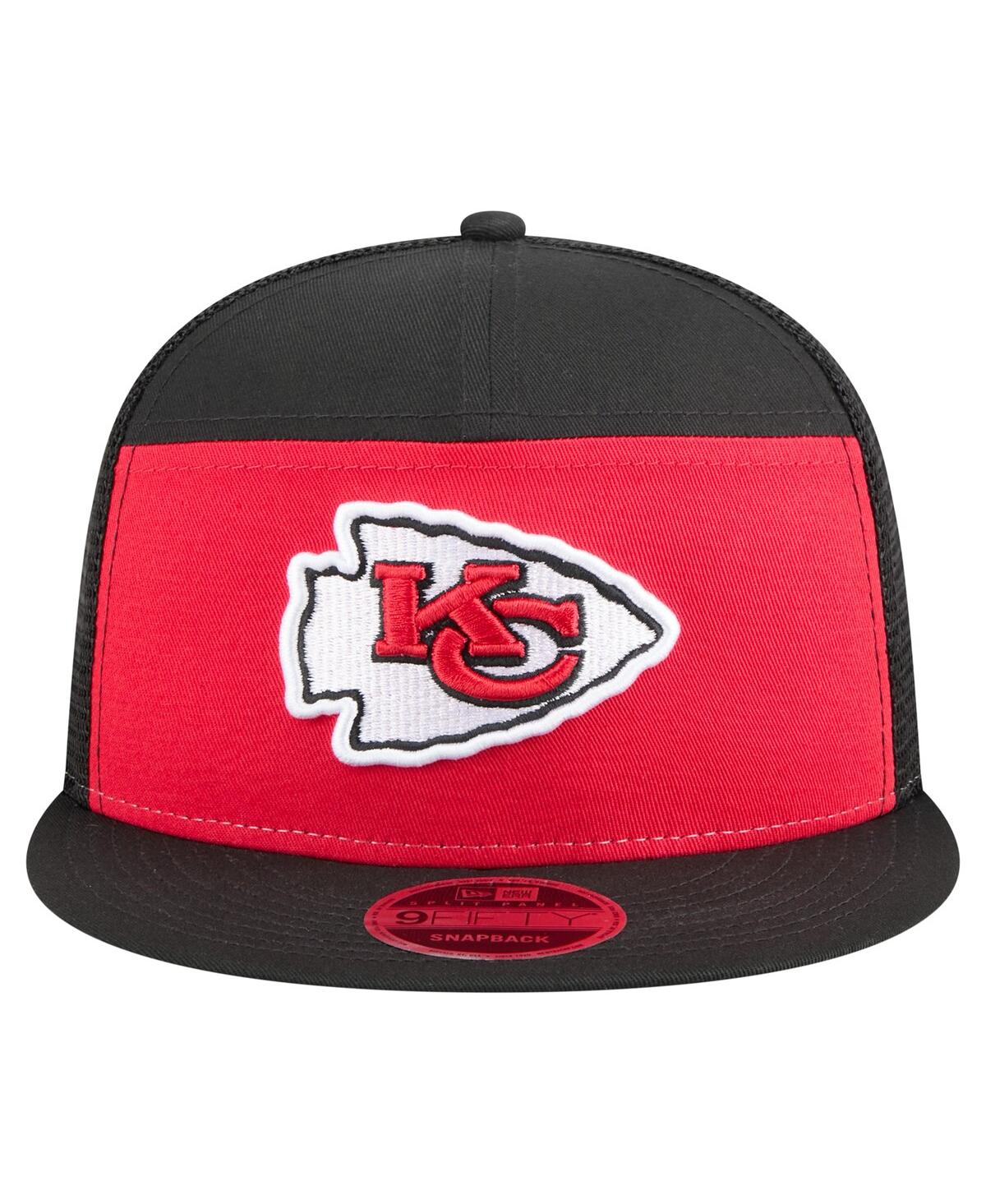 New Era Men'sâ Red/black Kansas City Chiefs Outdoor Split Panel 9fifty Snapback Hat In Black
