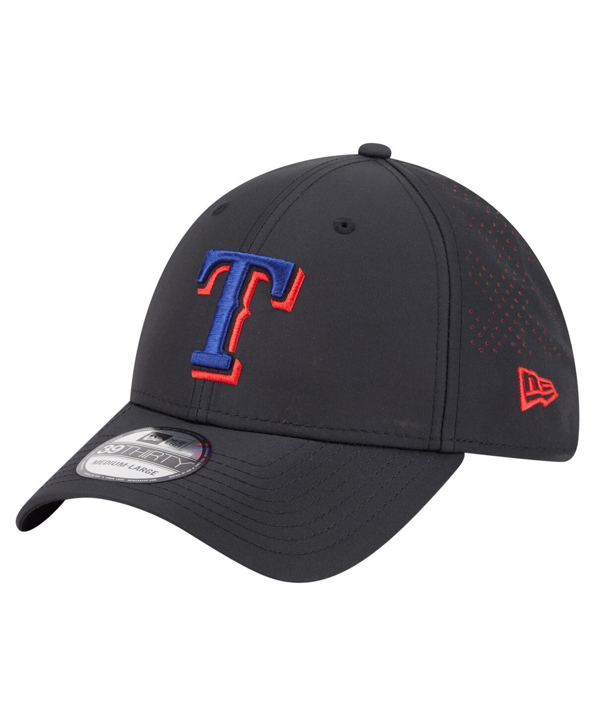 New Era Men's Black Texas Rangers Night 39thirty Flex Hat In Black