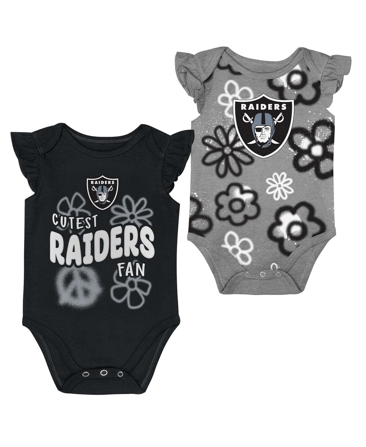 Outerstuff Baby Boys And Girls 2-piece Las Vegas Raiders The Sunshine Bodysuit Set In Gray