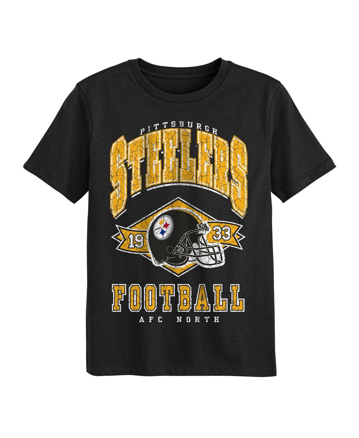 Outerstuff Preschool Black Pittsburgh Steelers Kick Off T-shirt In Black