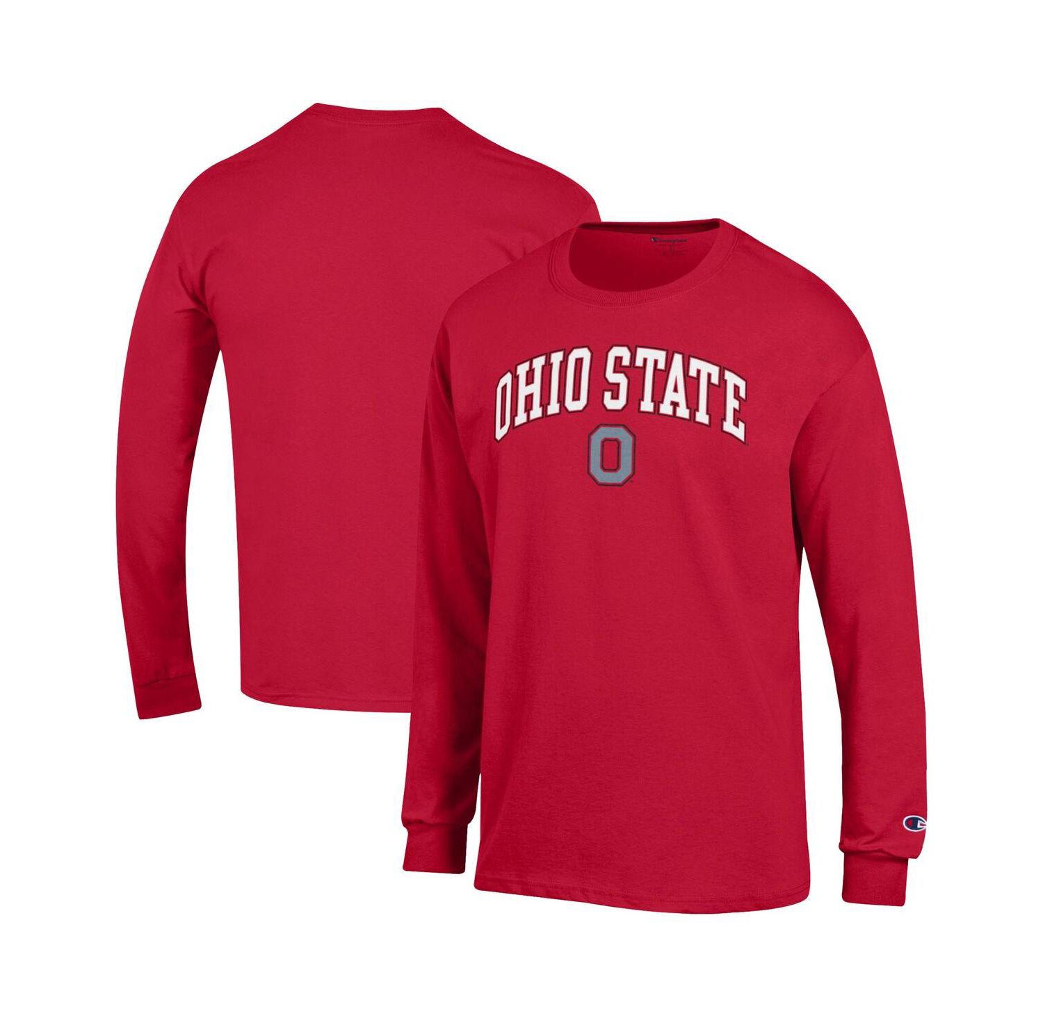 Men's Scarlet Ohio State Buckeyes Arch Over Logo Long Sleeve T-Shirt