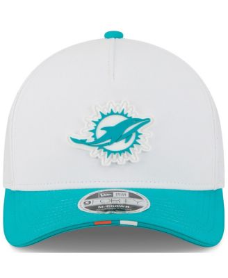 Big Boys and Girls White/Aqua Miami Dolphins 2025 NFL Training Camp A-Frame 9FORTY Adjustable Hat