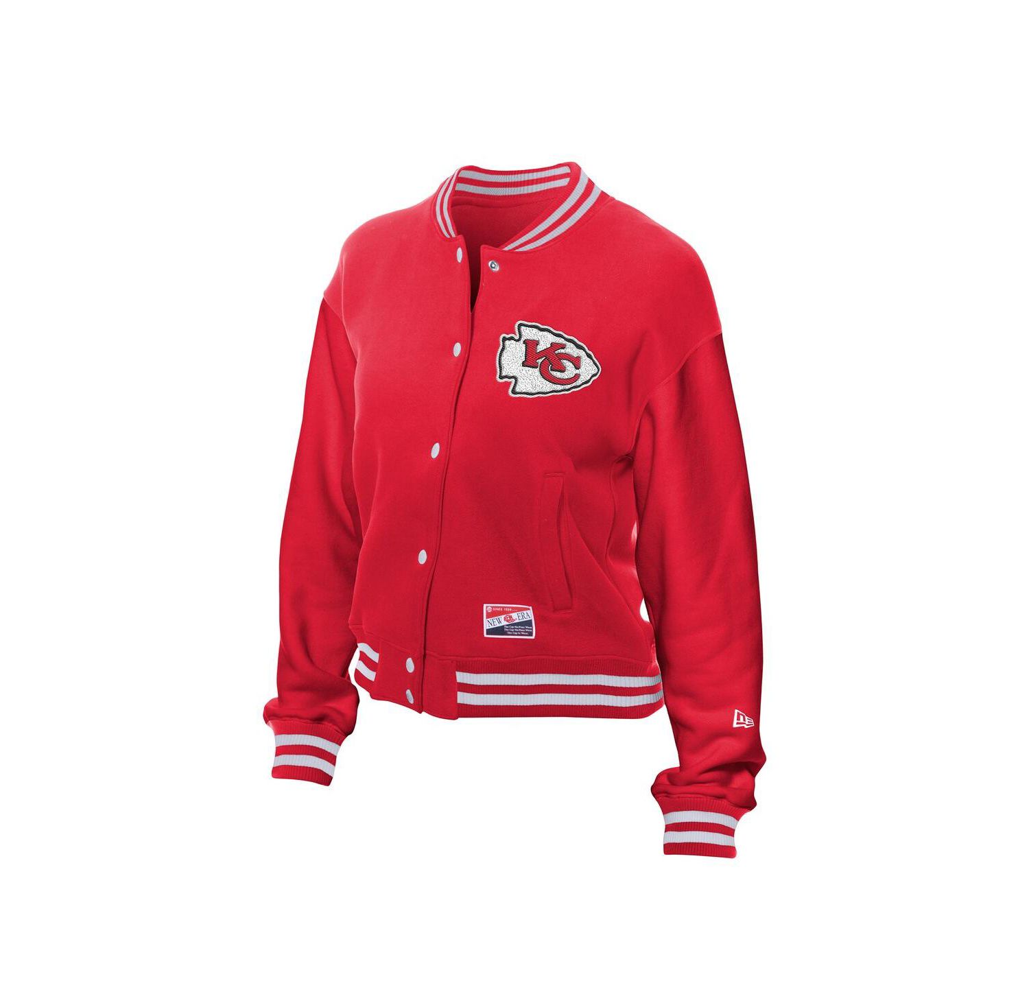 Women's Red Kansas City Chiefs Throwback Fleece Full-Snap Jacket