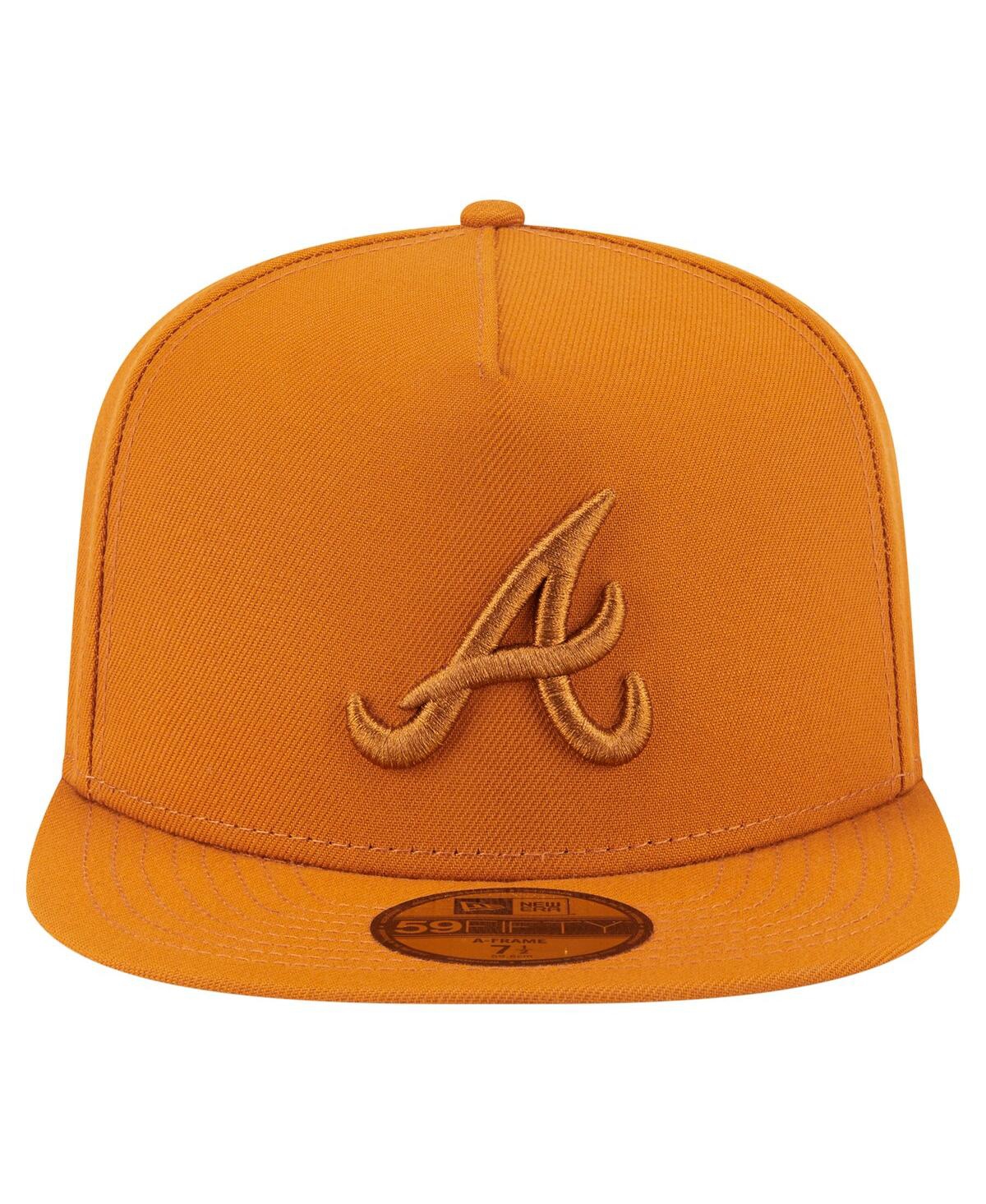 New Era Men's Orange Atlanta Braves Color Pack A-frame 59fifty Fitted Hat In Orange
