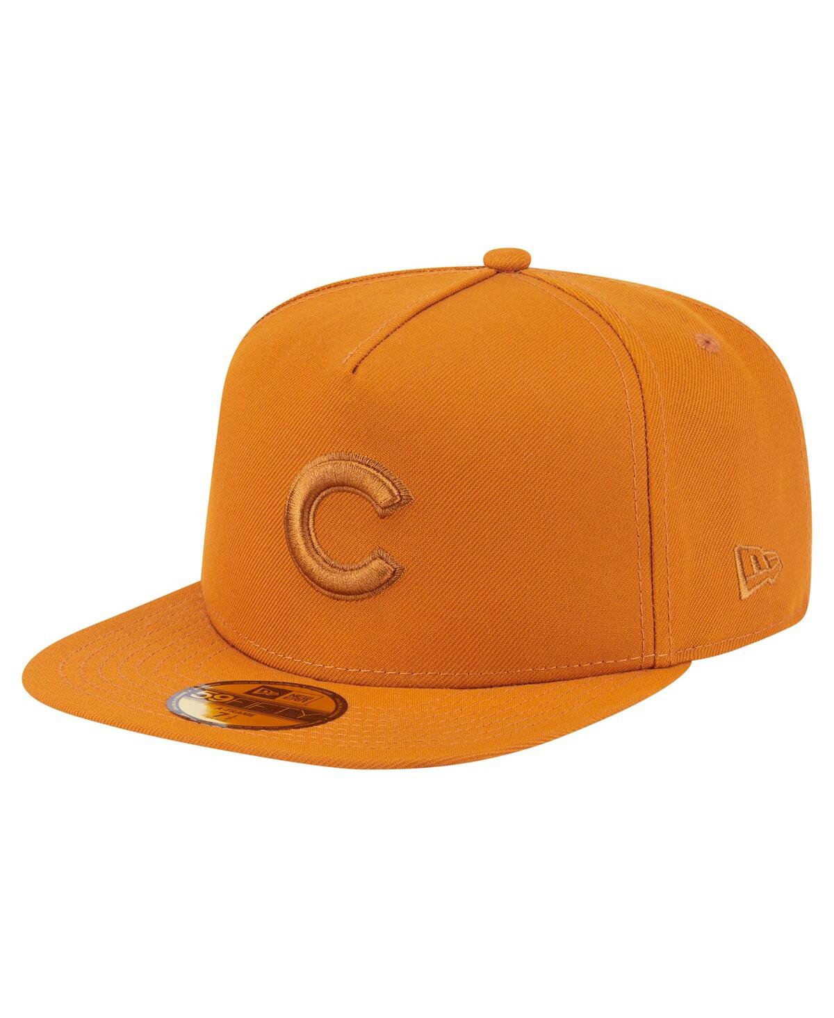 New Era Men's Orange Chicago Cubs Color Pack A-frame 59fifty Fitted Hat In Orange