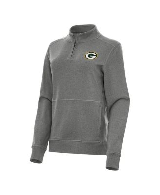 Women's Heather Black Green Bay Packers Crush Quarter-Zip Jacket