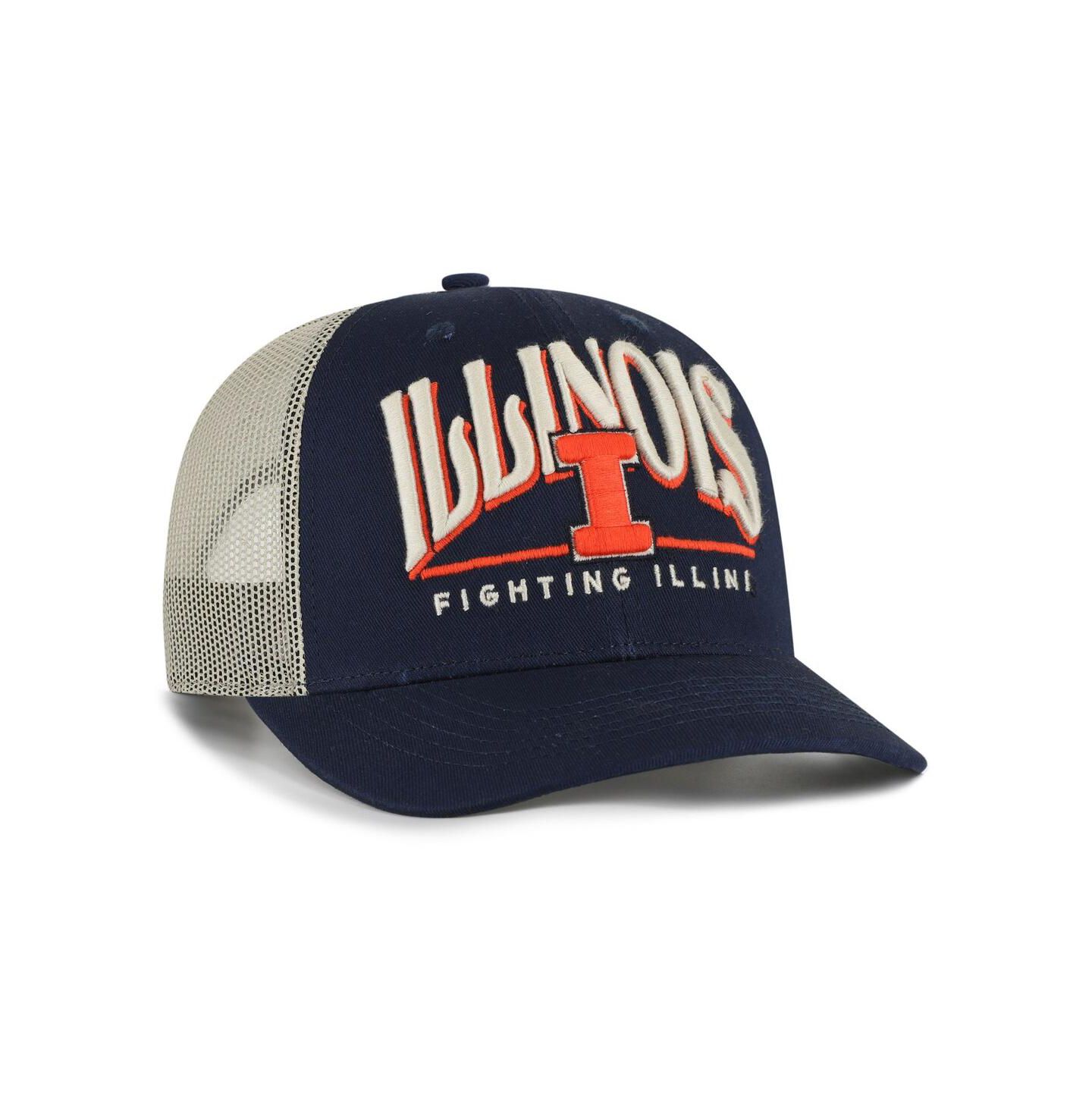 Мужская кепка '47 Brand Navy Illinois Fighting Illini Arid Adjustable Trucker Hat — фото 3