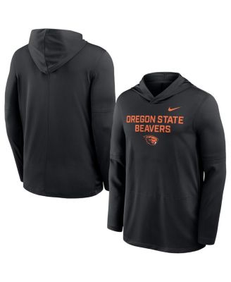 Nike - Men's Black Oregon State Beavers 2025 Sideline Dri-FIT Long Sleeve Hoodie T-Shirt
