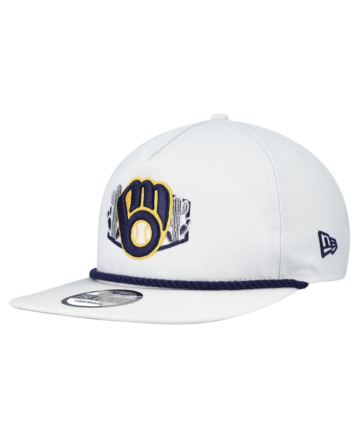 New Era Men's White Milwaukee Brewers 2025 Spring Training Palm Golfer Snapback Hat In White