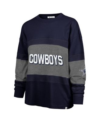 Women's Navy Dallas Cowboys Breezeway Archive Long Sleeve T-Shirt