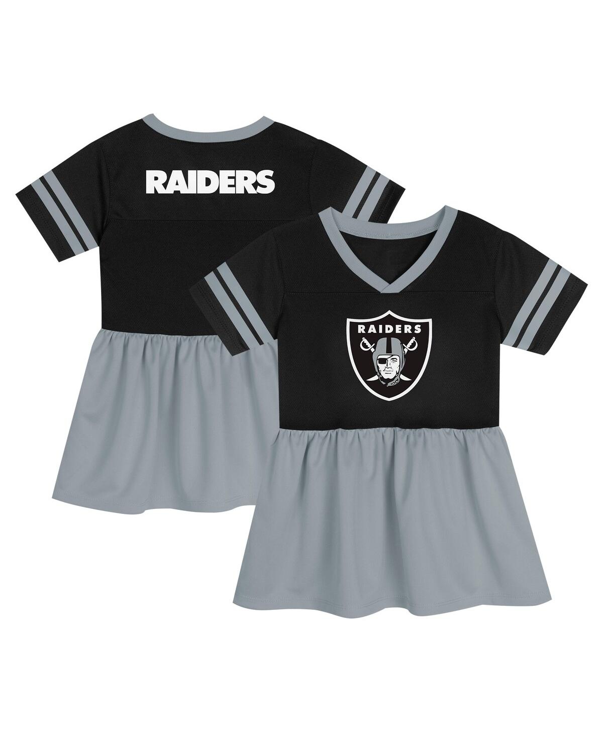 Outerstuff Girls Toddler Black Las Vegas Raiders Stadium Lights Fashion Jersey Dress In Black