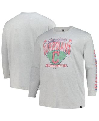 '47 Brand - Men's&nbsp; Gray Cleveland Guardians Big Tall Distressed Franklin Long Sleeve T-Shirt