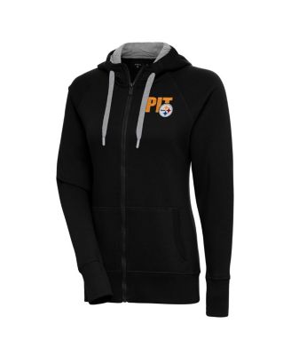 Antigua - Women's Black Pittsburgh Steelers Victory Full-Zip Hoodie