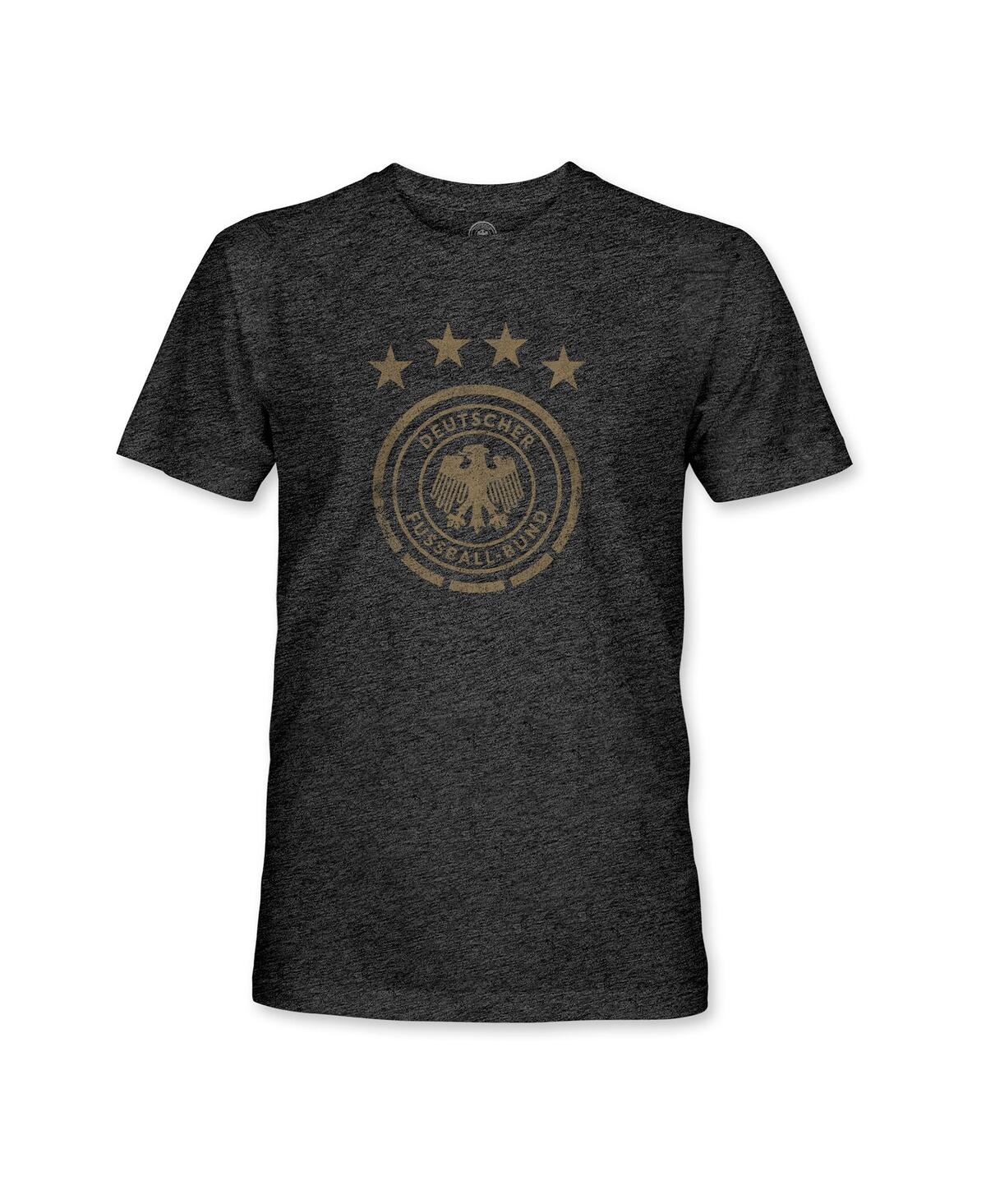 1863fc Men's Heather Black Germany National Team Mono Badge Vintage Tri-blend T-shirt In Black