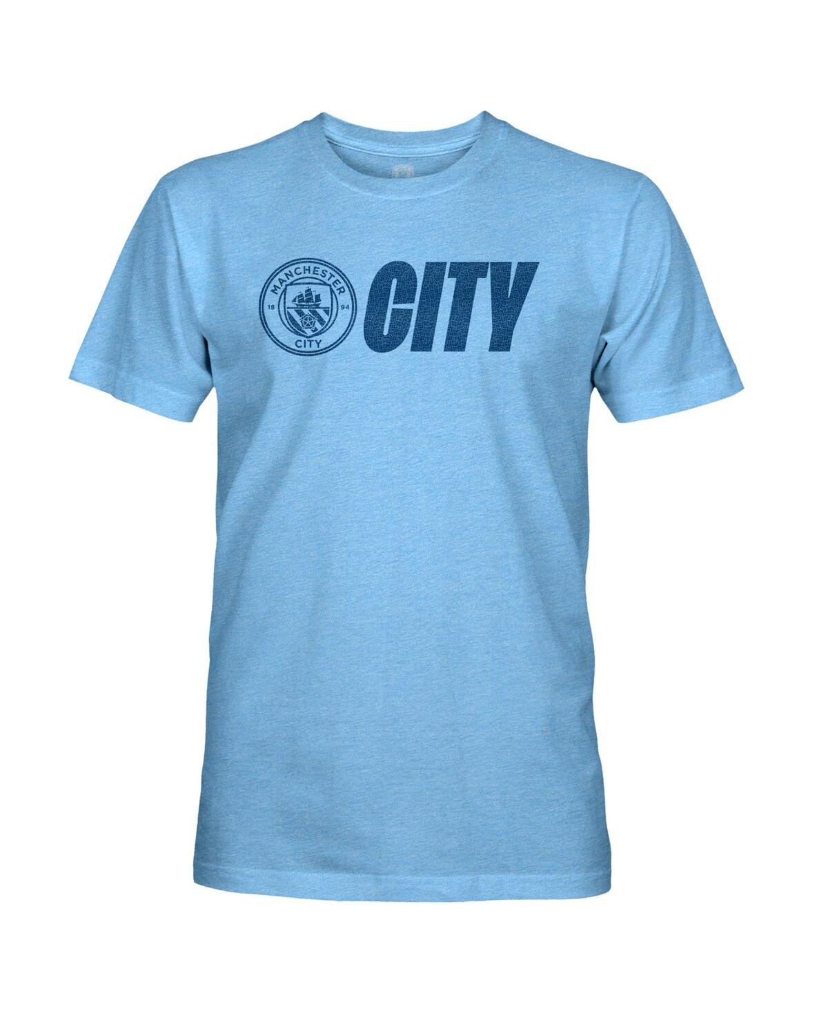 1863fc Men's Sky Blue Manchester City Mono Badge Lock-up Retro Tri-blend T-shirt In Blue