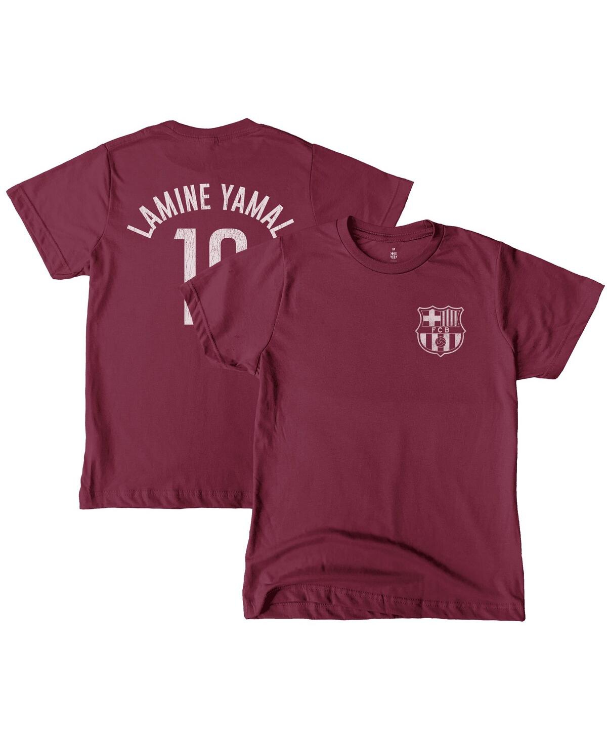 1863fc Big Boys And Girls Lamine Yamal Maroon Barcelona Player Name Number T-shirt In Burgundy