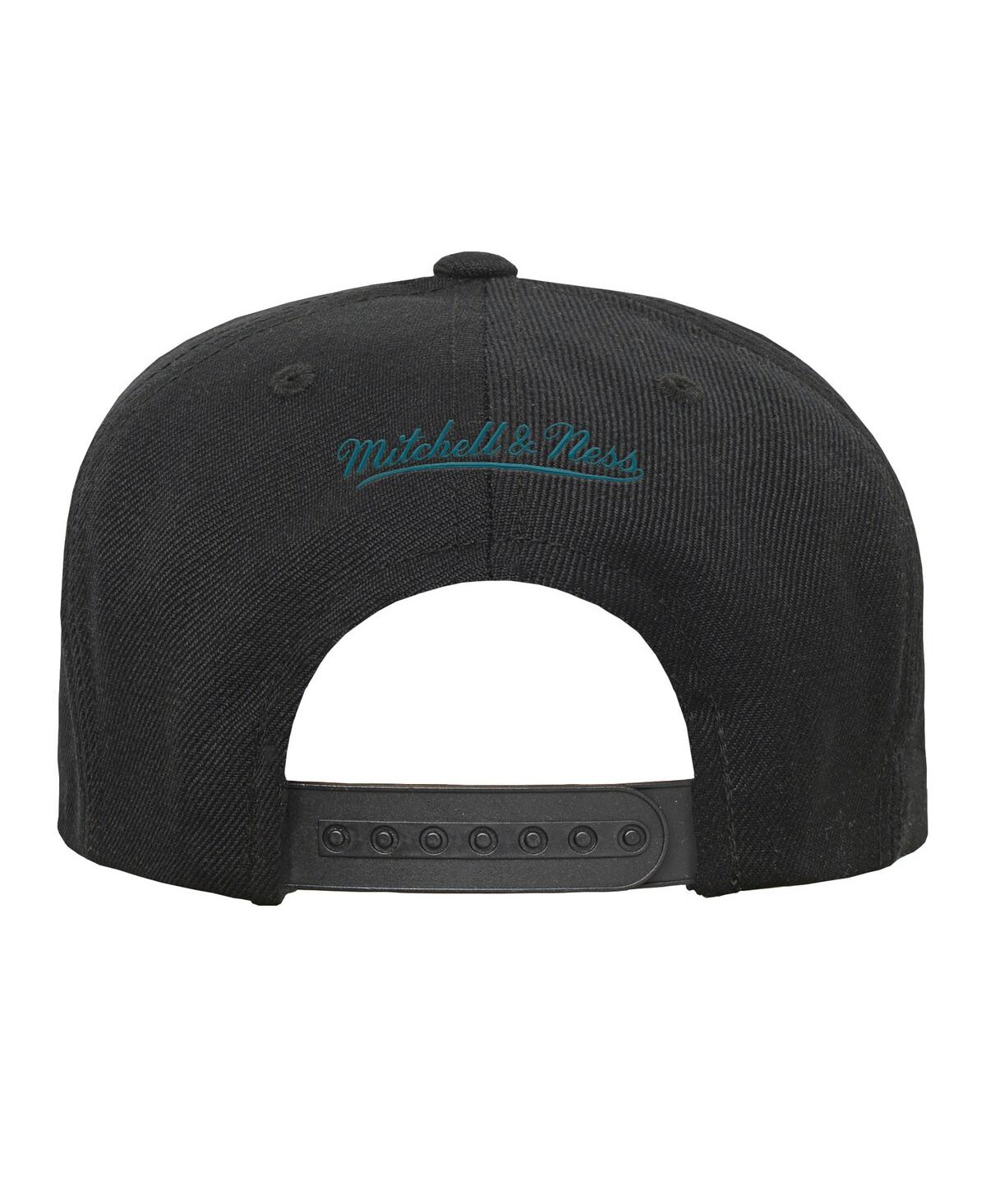 Mitchell & Ness Big Boys And Girls Black/teal San Jose Sharks Core Team Two-tone Snapback Hat In Black