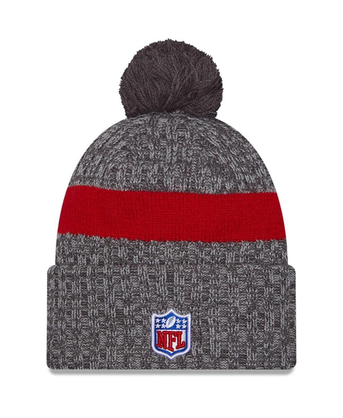 New Era Men's Gray New York Giants 2023 Sideline Sport Cuffed Pom Knit Hat In Multi