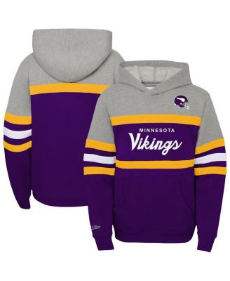 Mitchell & Ness - Big Boys and Girls Purple Minnesota Vikings Throwback Head Coach Pullover Hoodie