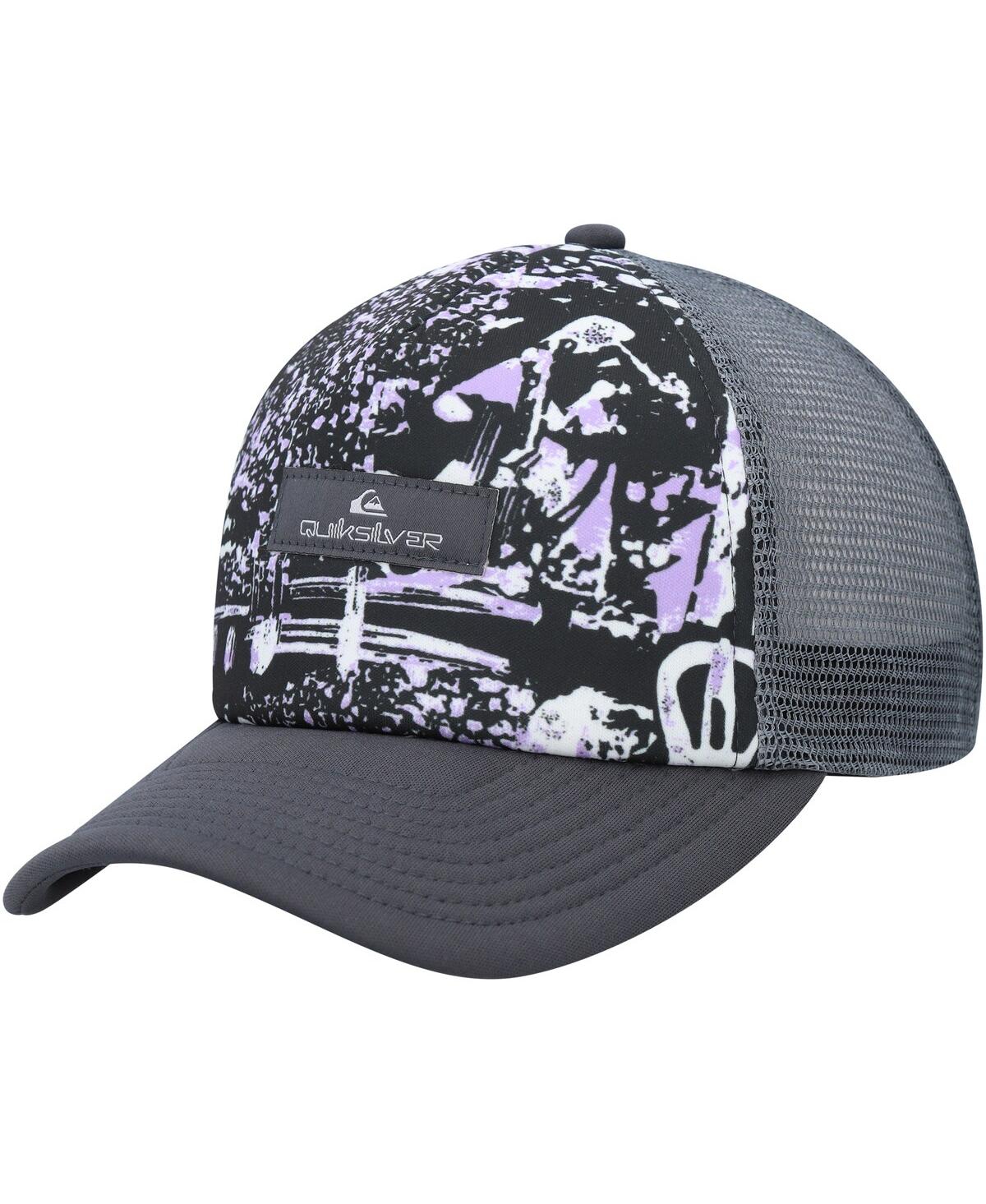 Quiksilver Big Boys And Girls Black Magpie Coop Trucker Snapback Hat In Gray