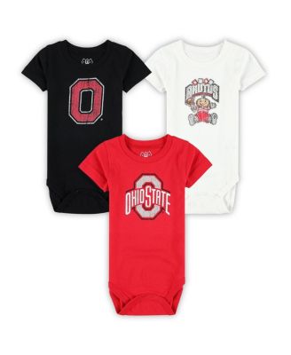 Wes & Willy - Baby Boys and Girls Ohio State Buckeyes Three-Pack Bodysuit Set