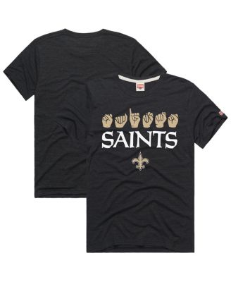 Homage - Men's and Women's Black New Orleans Saints NFL ASL Collection by Love Sign Tri-Blend T-Shirt
