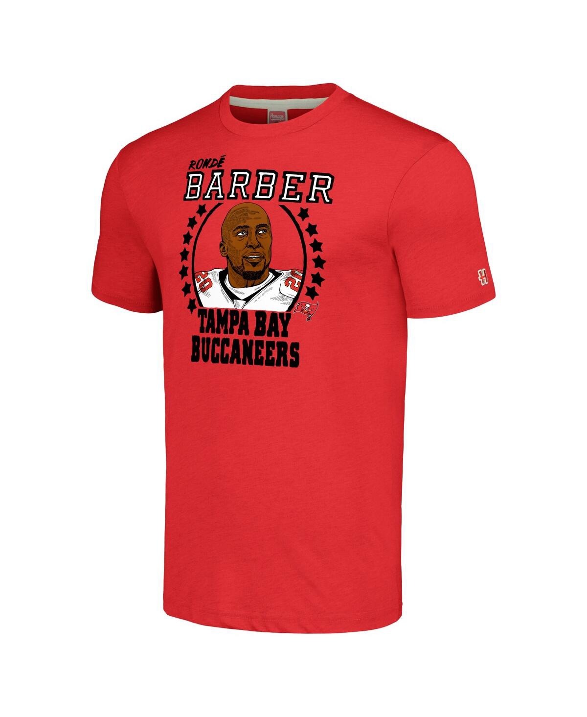 Homage Men's Ronde Barber Heathered Red Tampa Bay Buccaneers Caricature Retired Player Tri-blend T-shirt In Red