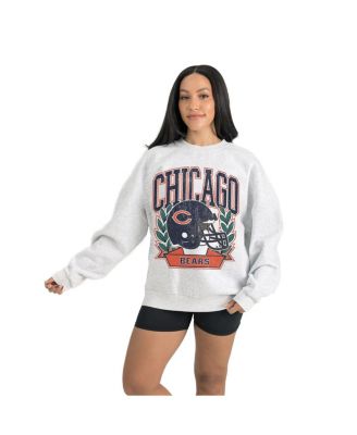 Women's Gray Chicago Bears Heritage Premium Fleece Pullover Sweatshirt