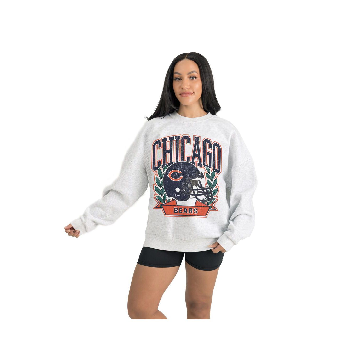 Женский свитшот Gameday Couture Gray Chicago Bears Heritage Premium Fleece Pullover — фото 4