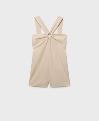 Women's Hoop Detail Linen Jumpsuit