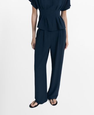 MANGO - Women's Straight-Fit Pleated Pants