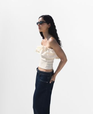 Women's Ruffles Strapless Top