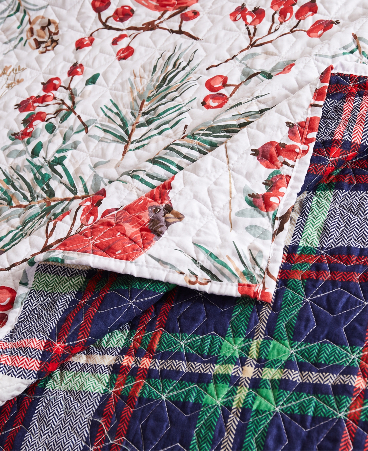 Greenland Home Fashions Cardinal Plaid Winter Wonderland Reversible Throw, 50" X 60" In Multi