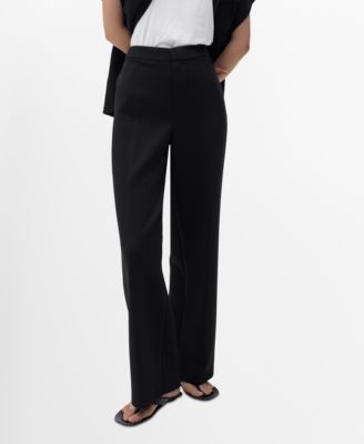 MANGO - Women's Elastic Waist Straight-Fit Pants