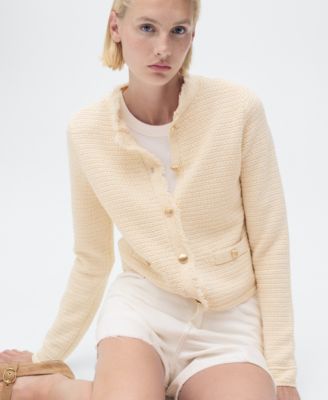 Women's Frayed Ends Knitted Cardigan