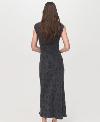 Women's Satin Floral Jacquard Dress