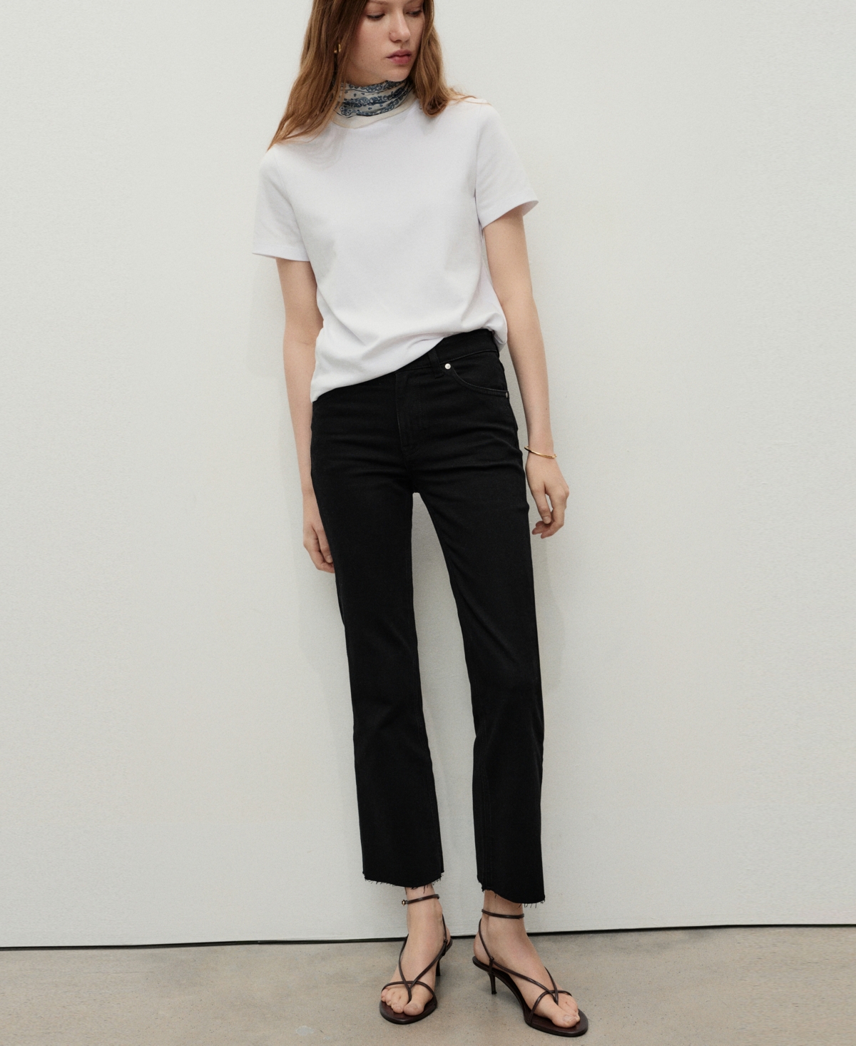Mango Women's Sienna Flared Cropped Jeans In Black