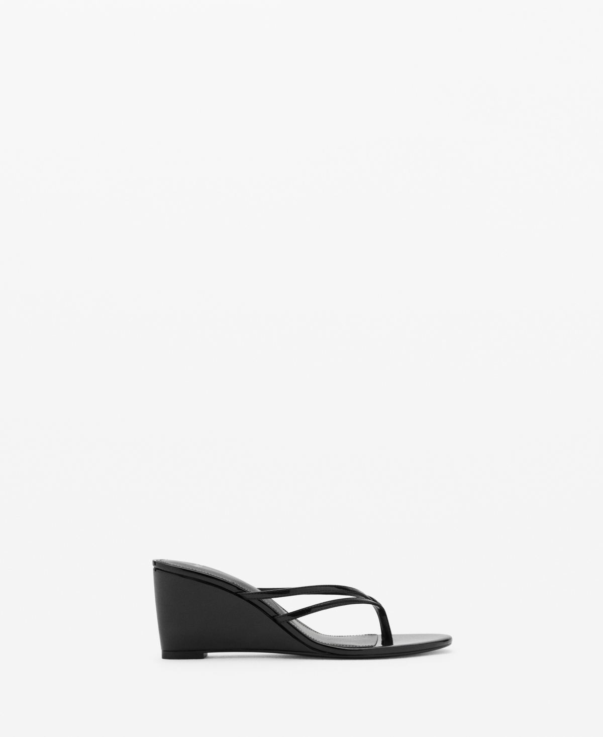 Mango Wedge Slide Sandal In Black