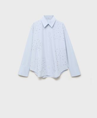 MANGO - Women's Cotton Strass Shirt
