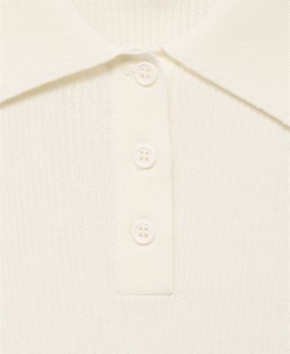 Women's Short-Sleeved Polo-Neck Sweater