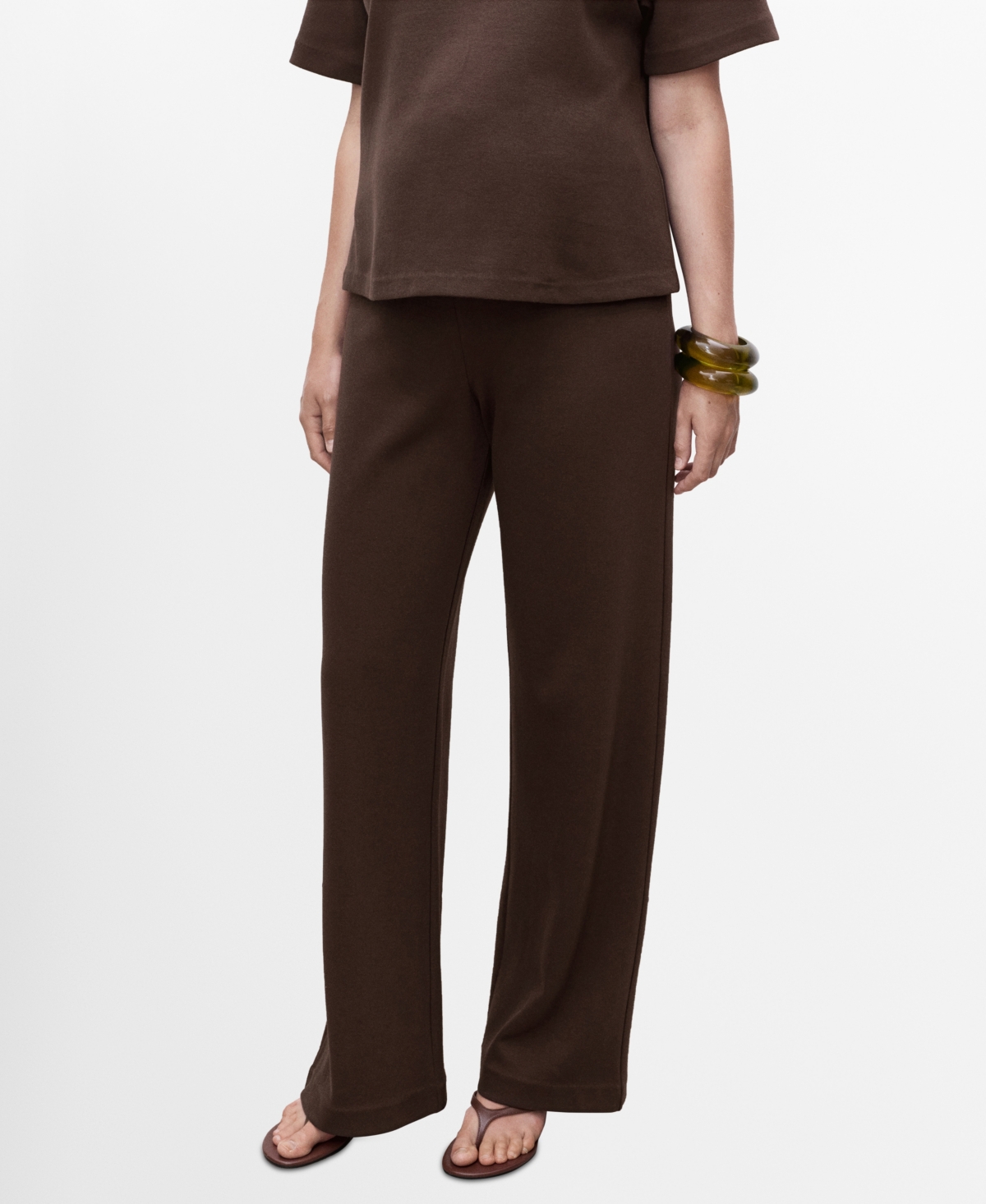 Mango Women's Straight Cotton Maternity Pants In Brown