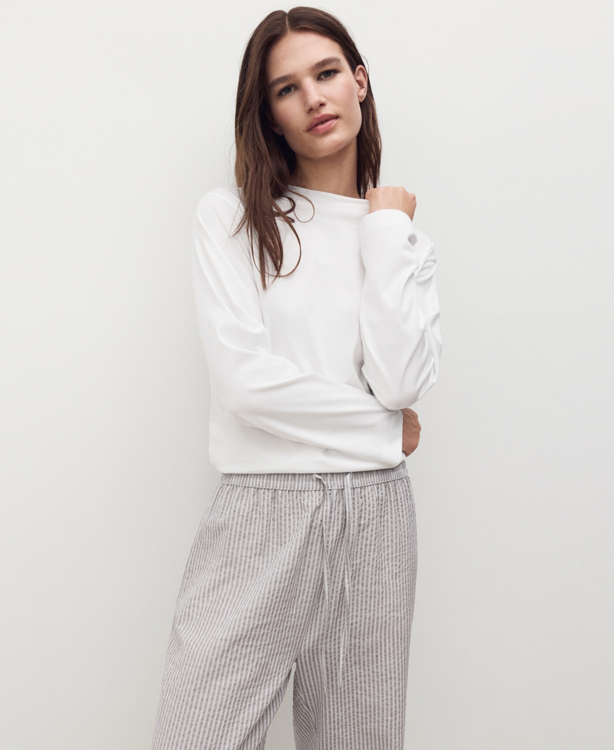 Mango Women's 2-Piece Seersucker Striped Pajamas
