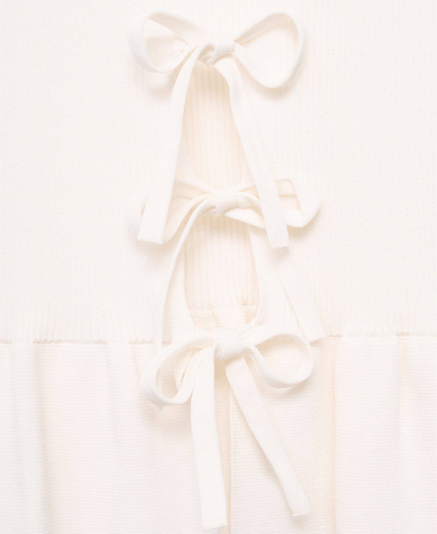 Женский топ Mango Bows Knit, цвет: Белый — фото 2