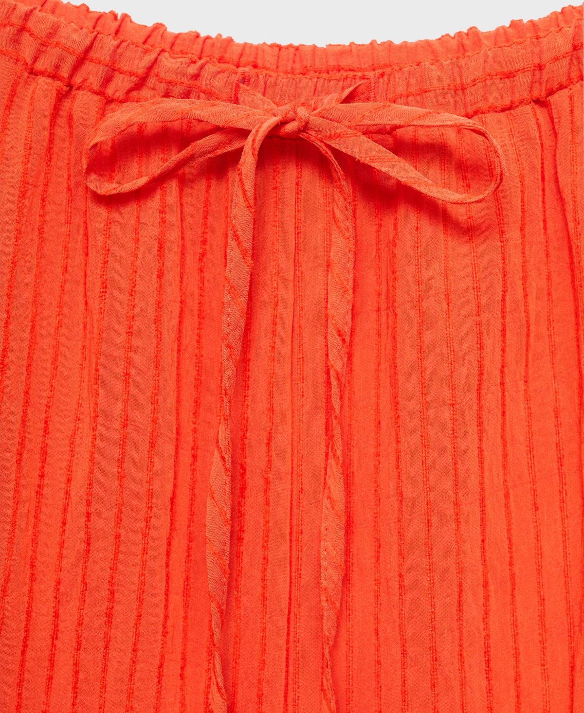 Mango Straight-leg Trousers With A Wrinkled Effect Orange In Orange
