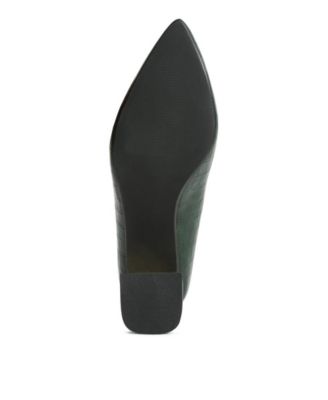 Womens Emersyn Croc Block Heel Pump Shoes