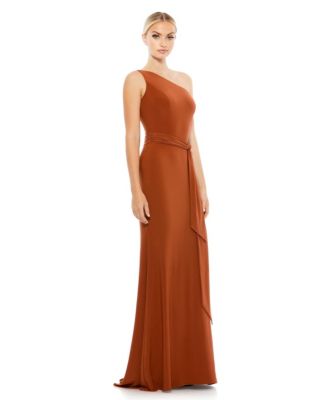 Women's Ieena Jersey One Shoulder Belted Trumpet Gown