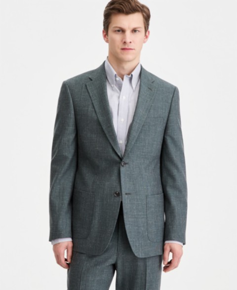 Мужские куртки Tommy Hilfiger Men's Modern-Fit Wool Silk Linen Suit Separates Jacket