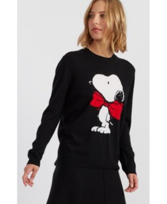 Women's Wool-Cashmere Bow Tie Snoopy Sweater