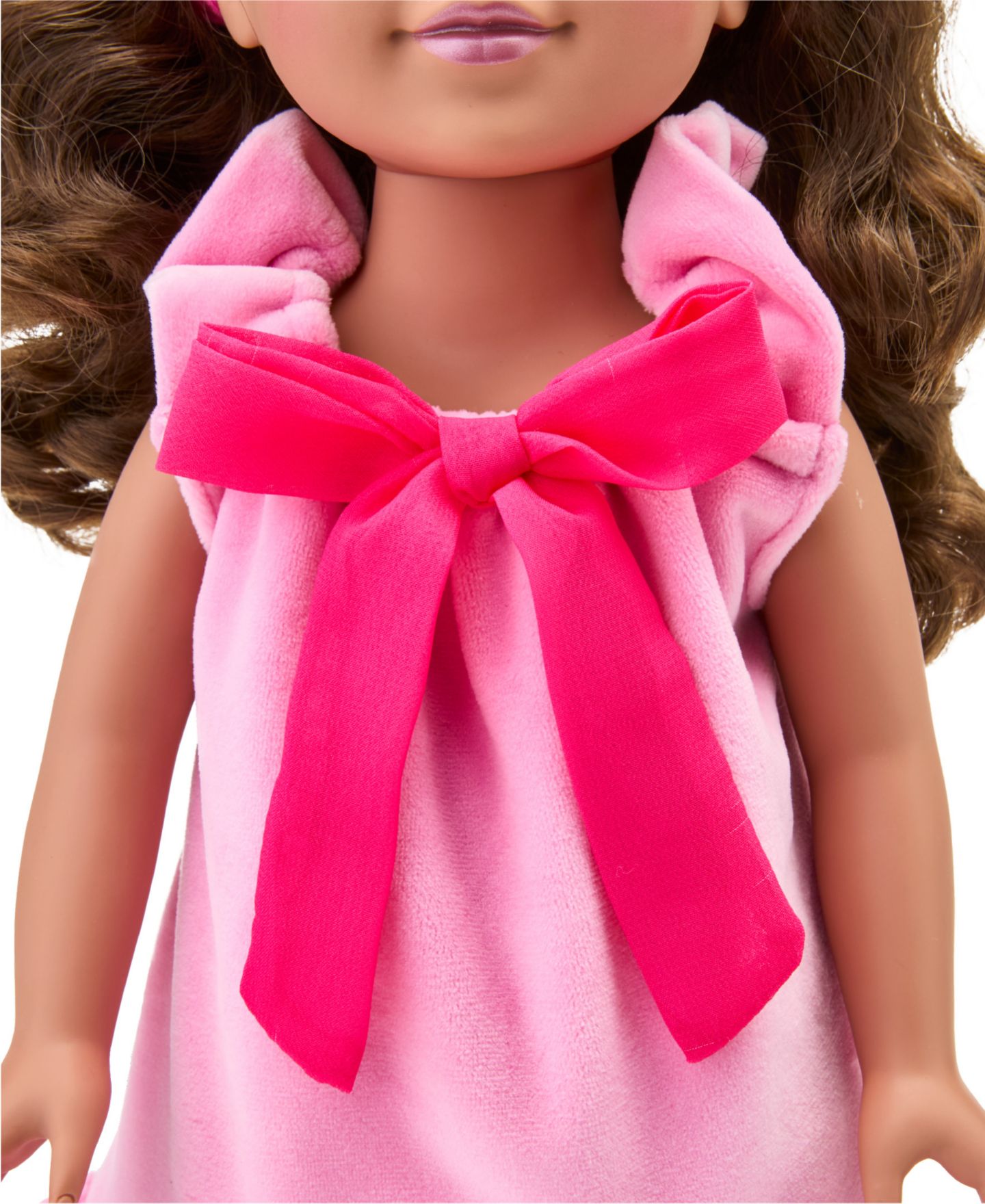 Детские куклы Journey Girls Glam Spa 18" Ruffled Plush Pajama Dress, Headband and Slippers, 3-Piece Set, Ages 5+ — фото 5